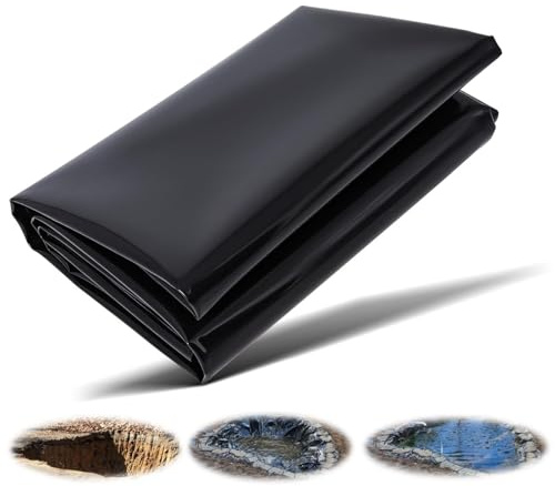 TeichVision - Premium PVC Teichfolie Schwarz - Stärke 0,5 Mm -2x2,5 3x3 3x2m/PVC Folie Schwarz Auch Geeignet Als Hochbeet Folie Wasserdicht (Farbe : Schwarz, Größe : 8x10m)