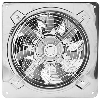 Qcwwy Extractor de Aire de 220V, 100W, Acero Inoxidable 410, Diámetro de 9,8 Pulgadas, Extractor de Pared para Baño, Ventilador de Ventilación Eléctrico para Baño, Cocina, Almacén