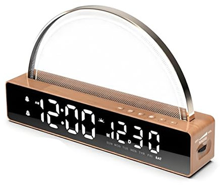 HAPUHOM Fashion Wake Up Light Sunrise Alarm Clock con Alarmas Duales, Snooze Sleep Aid, Radio FM, Luz Nocturna, Máquina De Sonidos De Sueño De Ruido Blanco para Durmientes Pesados