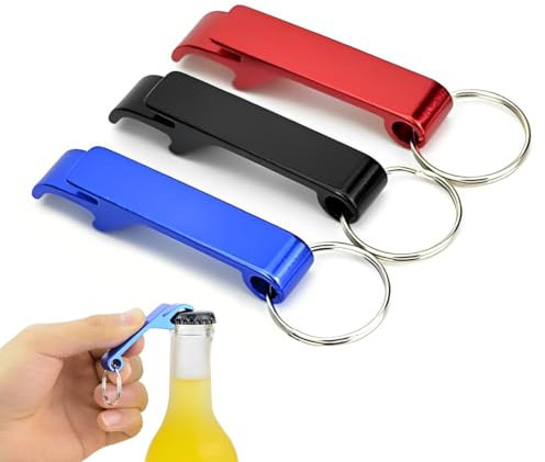 WeddHuis 3 pezzi apribottiglie portachiavi, portabottiglie tascabile per chiave birra soda bevanda, gadget personalizzati