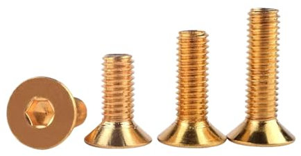 Sechskantschrauben, Edelstahlschrauben, M2 M2,5 M3 M4 M5 M6 M8 flache Sechskant-Innensechskant-Senkkopfschraube aus massivem Messing(20mm,M5 10pcs)