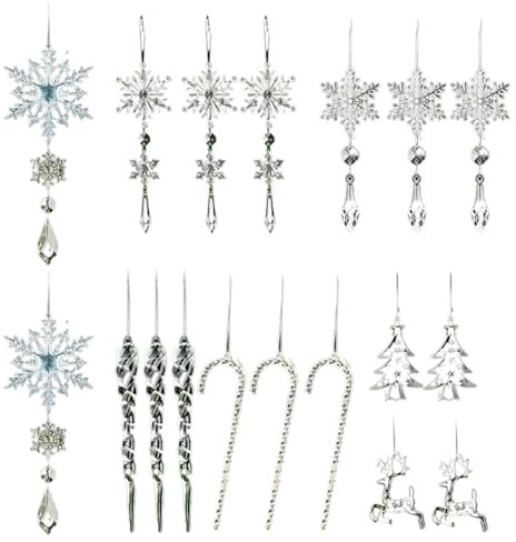 Eiszapfen-Set, Eiszapfen, Weihnachtsbaum-Ornamente, dekorative Baumstäbe, vielseitig einsetzbar, für Fenster, Tür, Eiszapfen, Holiday Baumschmuck, Eiszapfen, Weihnachtsdekoration, festliche Anhänger