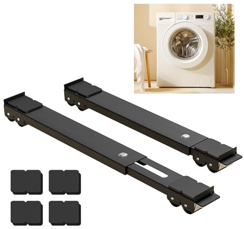 Appliance Rollers,Appliance Sliders,Furniture Washing Machine Dolly, Rollers Washing Machine Wheels Furniture Rollers with Brake Load Bearing 660lbs for Refrigerator and Sofa, Black