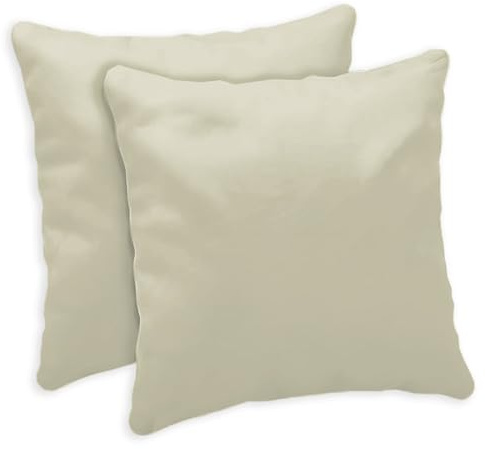 Giovanni Dolcinotti | Lot de 2 taies d'oreiller pour canapé 40 x 40 cm – Housses de Coussin décoratives – 100% Coton Effet Soie – Housses avec Fermeture éclair dissimulée – Crème – Modèle Atlanta