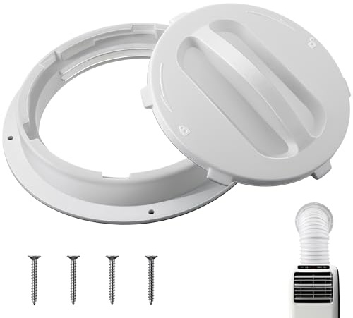 Wall Mount Connector for Portable Air Conditioner Exhaust Hose Vent, 6 Inches AC Hose Compatible, Includes Off Season Cover Plug and Sealing Ring, Good Sealing, Durable Material, Easy Installation