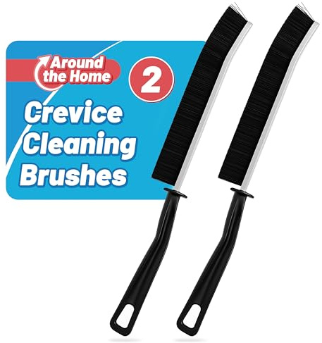 SOL 2pk Crevice Cleaning Brushes - Narrow Gap Ergonomic Cleaning Tools | For windows, tiles, sink edges and kitchen corners, comfortable grip design