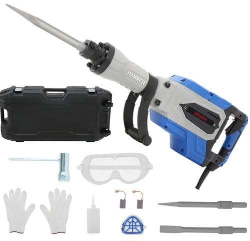 Martello Demolitore 3500W SDS-Hex, 75 Joule, Martello Pneumatico con Impugnatura Anti-Vibrazione, 2 Scalpelli Inclusi e Scatola di Trasporto, Tassellatore per Calcestruzzo e Demolizioni Pesanti