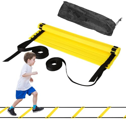 Geschwindigkeitsleiter – Trainingsgerät für Fußarbeit, Beweglichkeit, Koordinationsleiter | Outdoor-Sportgerät für Kinder und Erwachsene, Trainer