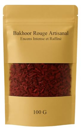 Marokkanisches Rotes Bakhoor 100 g – Orientalischer Räucherstäbchen – Oud, Moschus, Rose, Vanille & Benzoe – warme Atmosphäre – natürlicher Raumduft