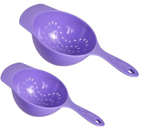 2 Stück Mini-Abtropfsiebe, Kunststoff, Enthält ein 10 cm großes und ein 8 cm großes Sieb fur Kaffee, Mehl, Rie, Quinoa,Lila