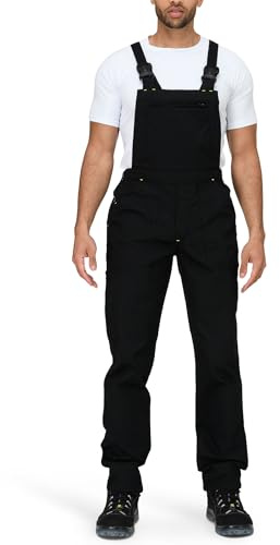 Mivaro Herren Latzhose aus Baumwolle - Arbeitshose mit verstellbaren Trägern - robuste Arbeitslatzhose strapazierfähig & bequem - mit Taschen passend für Handwerk, BAU, Werkstatt & Industrie