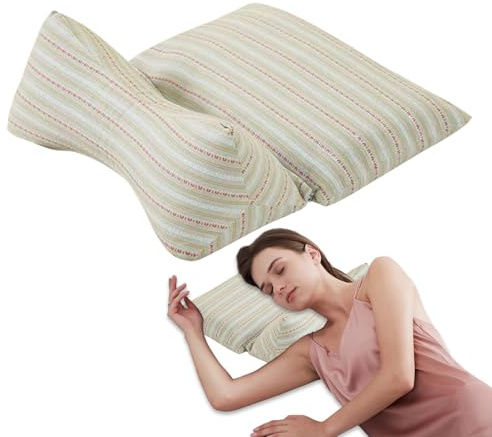 Genérico Almohadas Cervicales Óseas | Almohada de Cascarilla de Alforfón para Dormir - Cojín Desmontable con Apoyo Lumbar para Viaje Coche Oficina Yoga Unisex Adulto