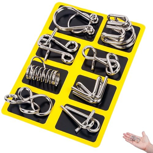 Rompecabezas De Metal Berlinmoon De Ocho Piezas En VersióN Azul, Rompecabezas 3D De Metal, Juegos De Pensamiento Y Destreza, Mini Regalo para Adultos Y NiñOs (A)