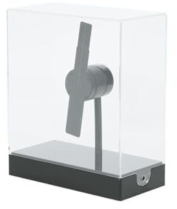 Mini Ventilador holográfico 3D portátil de 18 cm con Cubierta de Escritorio - Pantalla holográfica for decoración navideña, proyector publicitario Alto Brillo