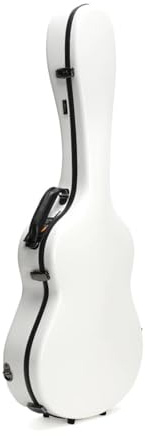 KIFSDLF Weißer, glänzender Gitarrenkoffer aus Fiberglas, Hartschalenkoffer for Klassische 39-Zoll-Gitarren für Akustikgitarren, E-Gitarren, Bassgitarren