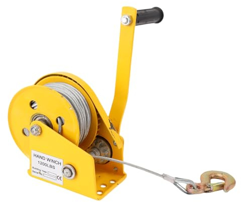 Luqeeg Cabrestante para Remolque de Barcos con Cuerda de 10 M, Cabrestante Manual de Alta Resistencia, Freno Automático, Herramienta de Elevación y Remolque Bidireccional