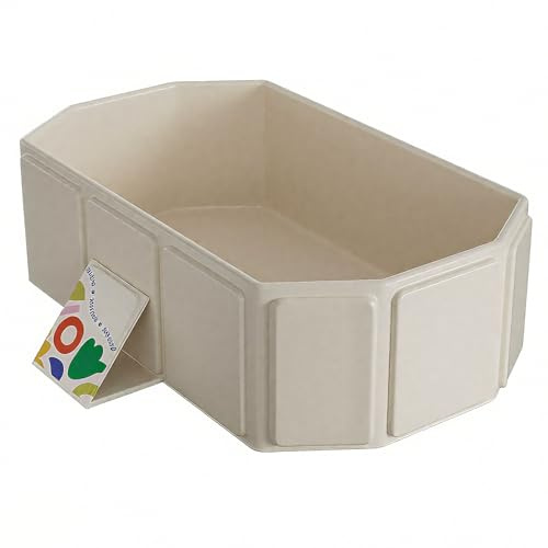 Faltbare Badewanne für Kinder - Tragbare Badewanne Platzsparende Klappbar Babywanne Große Kleinkindbadewanne Tragbares Duschbecken mit Ablassventil Faltbares Planschbecken für Dusche oder Garten Beige