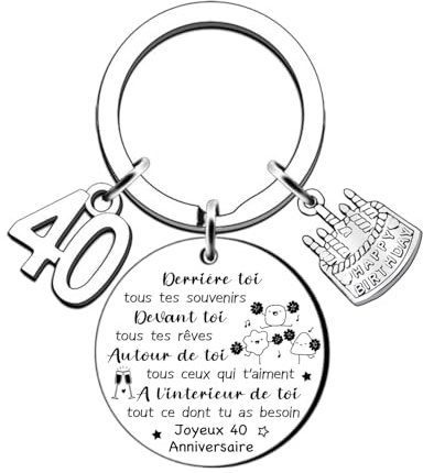 LUODAN Cadeau 18 21 30 40 50 60 Ans Anniversaire Femme Homme Porte Clef Cadeaux Anniversaire cadeau pour les meilleurs ami amie maman mamie tata soeur papa tonton papy parrain