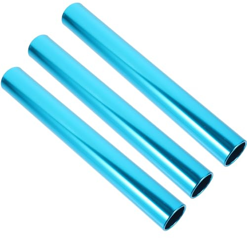 PACKOVE Bastones de Relevo Deportivos de Aluminio 3 Piezas 3,8 Cm Color Azul para Carreras Escolares al Aire Libre Palos Ligeros Antideslizantes Adultos
