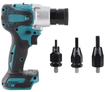 Hyuduo Machine à Riveter électrique sans Balais avec Bouton de Réglage de la Vitesse, Lumière LED pour écrous à Rivets M3M4M5 M4M5M6 M5M6M8 M6M8M10, Projets de Bricolage Professionnels (Ensemble D)