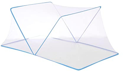 Ysyqkn Himmelbett Zimmerdekoration, Zusammenklappbares Bettzelt für Erwachsene, Bettvorhang für Wohnzimmer, Blau 190x135x80cm