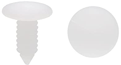 sourcing map 100Pcs Grapas De Plástico Remache para Guardabarros De Coche | Tamaño 6Mmx18Mmx21.5Mm, Material Plástico, Agujero 6Mm, Cabeza 18Mm, Tallo 21.5Mm, Longitud 23Mm