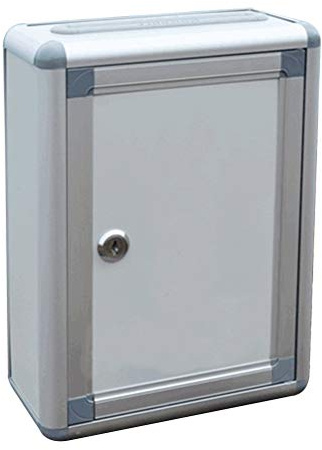 YeahiBaby Kebonds Aluminium Alloy Wall Mount Mailbox, Silver