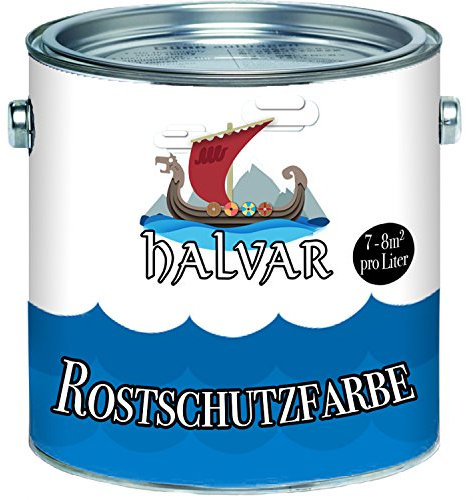 Halvar Rostschutz-Grundierung skandinavische Korrosion-Schutz-Farbe in Hellgrau und Rotbraun für Metall (1 L, Hellgrau)