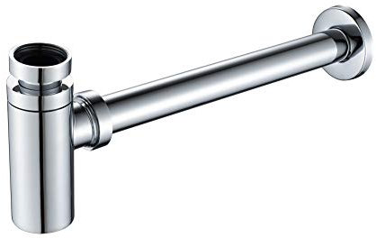 GRIFEMA COMPLENTO-G103 Sifone per Lavabo Bagno (1-1/4 x ø 32 mm, 340 mm), Sifone per Bidet in Ottone con Tenuta, Cromato