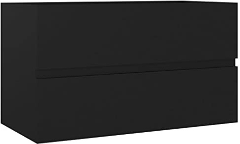 Armoire d évier Noir 80x38,5x45 cm Bois d ingénierie