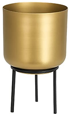 BESPORTBLE Pot de fleurs avec pieds en fer doré - Pieds en métal - Vase de sol - Vase de table - Seau à fleurs - Plante d'intérieur - Pot de balcon