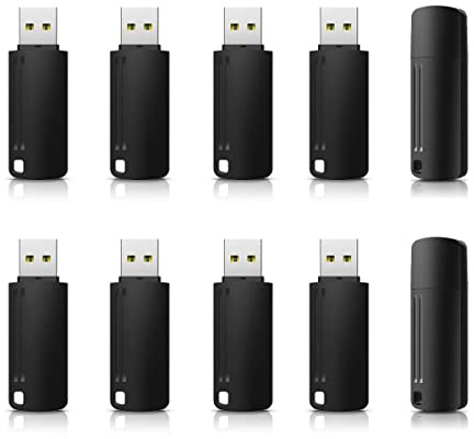 USB Stick 16GB 10 Stück Set Vansuny USB Stick 16GB 2.0 10er Pack Speicherstick 16 GB mit Kappe für Laptop/PC/TV/Autoradio(16 GB,Schwarz)