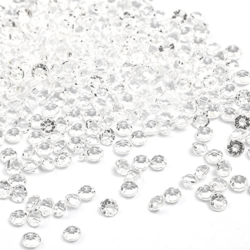 1000 Stück Acryl Deko Diamantkristalle 4mm Glitzer Streudeko Tischschmuck Funkelnd Dekosteine Kristalle Konfetti Diamanten zum DIY Verzieren Tischdeko Hochzeit Taufe Verlobung Valentinstag,Transparent