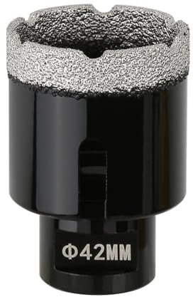 Vearter 42mm Dry Diamond Core Drill Bit, M14 Thread Connection Vacuum Brazed Masonry Hole Saw, Hollow Hole Cutter for Tile, Marble, Granite, Porcelain, Concrete and Quartz Stone