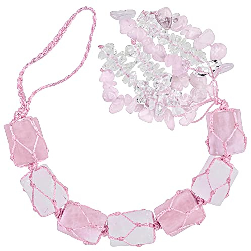 mookaitedecor Crystal Hanging Ornament Decoration with Stones Chips Tassels