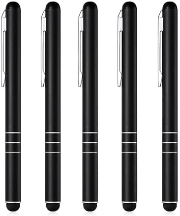 5 Stück Touchscreen Stift für Alle Tablet & Handy, Touch Pen | für iPhone, Samsung Galaxy, Xiaomi, Google Pixel Motorola, Tablets und Alle Smartphones, Schwarz