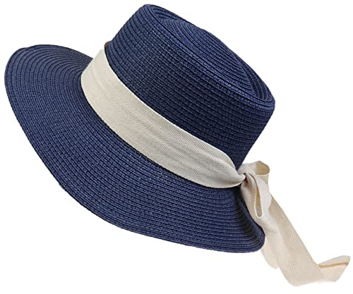 NiceYnn Chapeau de Soleil Panama Chapeau à Large Bord | en Paille Respirant Ruban Amovible