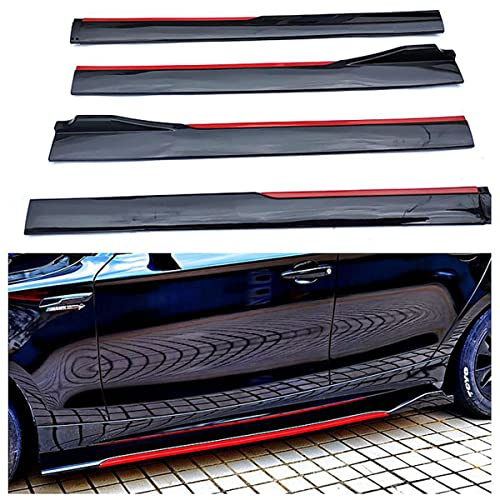 ZYPH Auto Seitenschweller für Volkswagen VW Touran Taos Tharu Atlas Teramont Tiguan EOS UP,2 Segmente Seitenfender Universal Rocker Seitenrock Flügel Diffusor,A/BlackRed