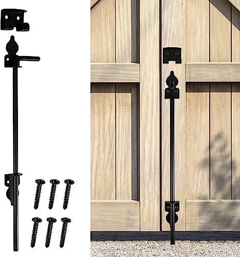 Cane Gate Drop Bolt Rod Kit 18inch Heavy Duty Iron Gate Ground Latch Multipurpose Fence Ground Latch Gates Doors Stopper for Wood PVC Gates Fences Doors