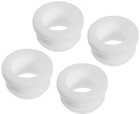 sourcing map 4Pcs Snap Rubber Grommet Hole Plug Mount Dia 20mm ID 16mm H 14mm Seal Anti-Scratch for Electrical Box Cable Pipe White