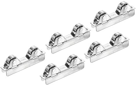 QUARKZMAN 6mm Schiebetür Rollenräder x 5Stk Glas Doppel Rollen für Küche Fenster Kabinett Bildschirm Tür Tor [Silber]