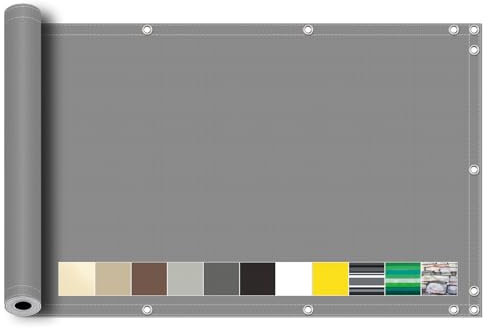 Frangi-Vista Balcone 75x900cm, Schermo per La Privacy del Balcone Privacy e Ombra Garantita Telo Ombreggiante Facile da Installare per Balcone e Terrazza - Grigio