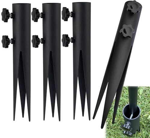 Wdwlbsm 4Pcs Steel Torch Stakes Outdoor Torch Stand Stake, Metal Ground Spike Replacement Stakes Suitable for Solar Lights,Landscape Flame, Flagpoles (4)