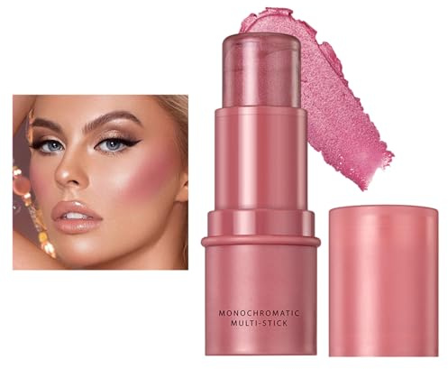 Veeteah Bâton de fard à joues crème - Blush crème hautement pigmenté pour les joues, maquillage Blush longue durée pour le visage - Rose