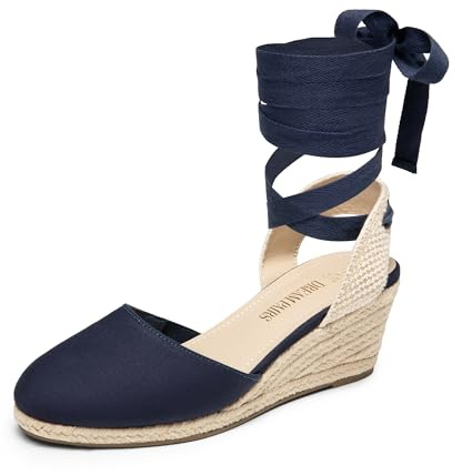 DREAM PAIRS Womens Espadrilles Platform Sandals | wedge heel with natural curve, slip-resistant TPR outsole, skin-friendly vegan leather insole, versatile styling