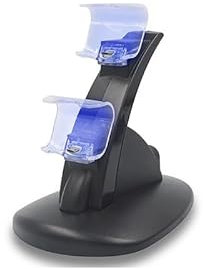 Vomeko PS 4 Controller Charger Dock Station - USB Dual Charger Station Accessory with LED Indicator Controller Charging Dock Stand Suit for PS 4 Slim Pro, and PSVR Controllers (Black)
