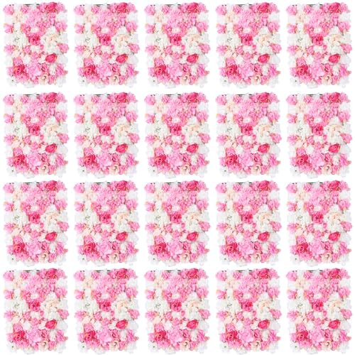 HINOPY Künstliche Blumenwand, 20 Stück 40 x 60 cm Blumenwand Rosenwand DIY Hochzeit Straße Hintergrund für Hochzeit Garten Hochzeit Straße Party Deko