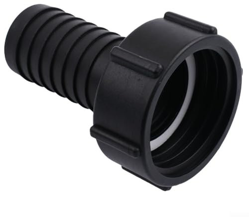 Schwarzer Gartenschlauchadapter Schlauchkupplung für IBC-Wassertanks 38 mm Auslassdurchmesser