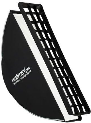 Walimex pro Essential Striplight Softbox 22x90cm, um 360° drehbar, einfacher Aufbau, inkl. Grid, Bowens Adapter und Transporttasche, ideal für Produkt- und Peoplefotografie