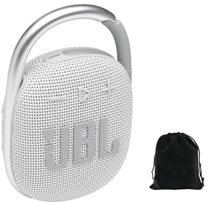 JBL Clip 4 Portable Bluetooth Speaker - IP67 Waterproof, Dustproof, 10 Hours Playtime, Integrated Carabiner, Ultra-Portable Design, Bold Style, Rich Pro Sound, Includes Pouch